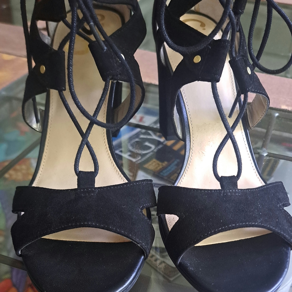 Circus by Sam Edelman Black Strappy Sandals with Ankle Strap